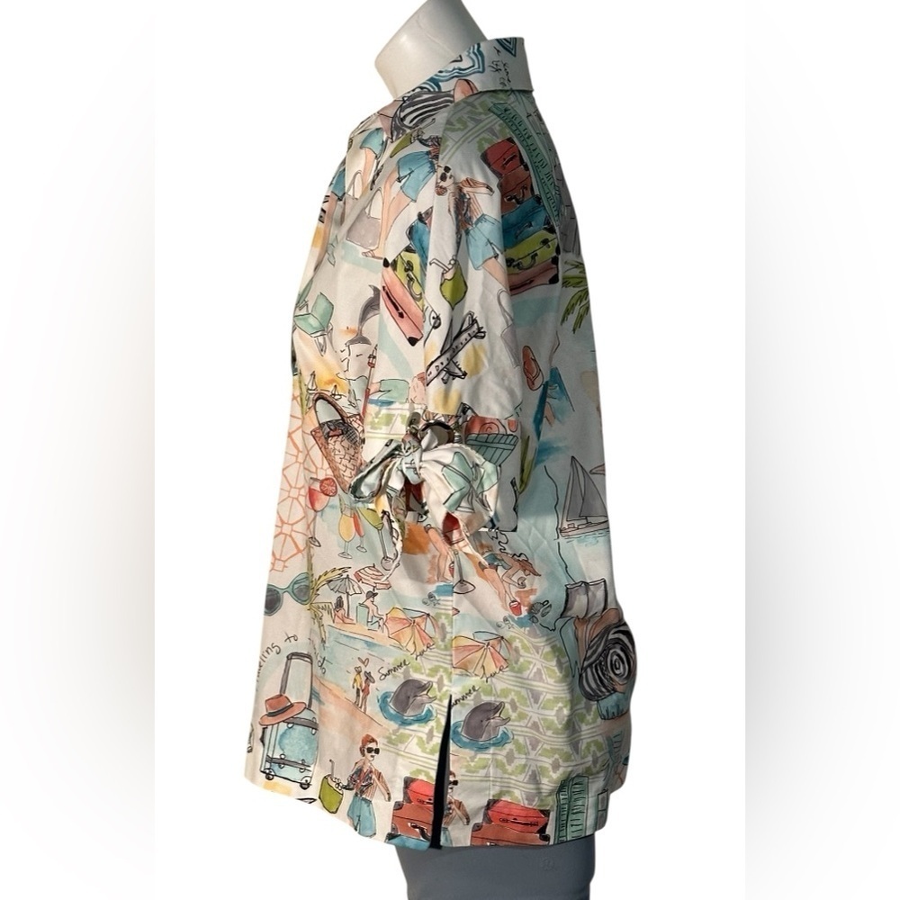 Chicos Bow & Grommet women’s tunic top, size 4, - Picture 4 of 5